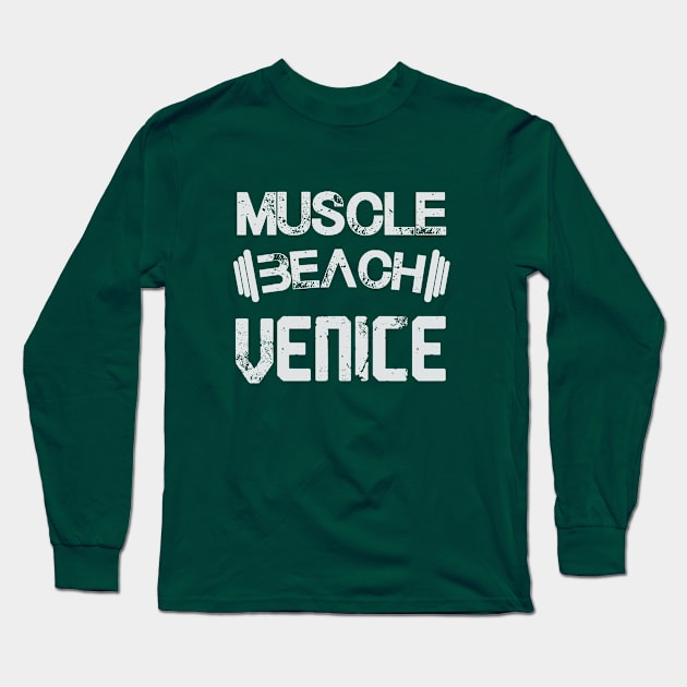 Muscle beach - Venice - California (light lettering) Long Sleeve T-Shirt by ArteriaMix